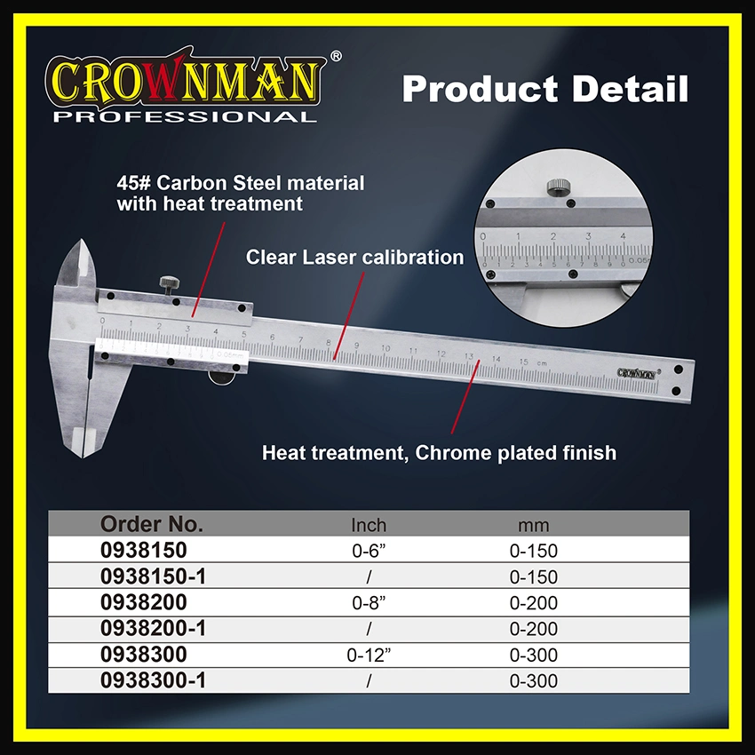 Crownman Vernier Calipers with Carbon Steel Material for Measuring Use